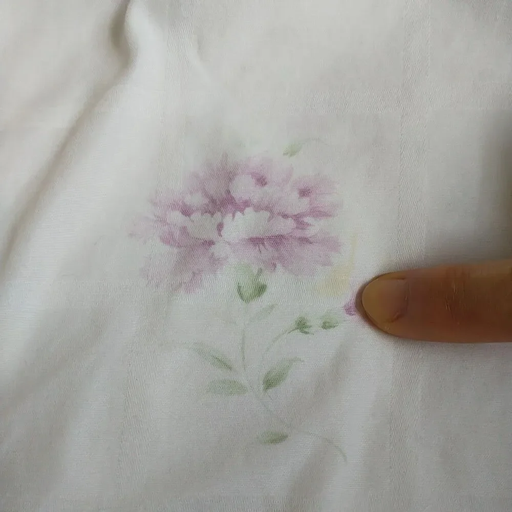 Ralph Lauren QUEEN FULL Solange Duvet Cover Floral White Pink Check Shabby Chic
